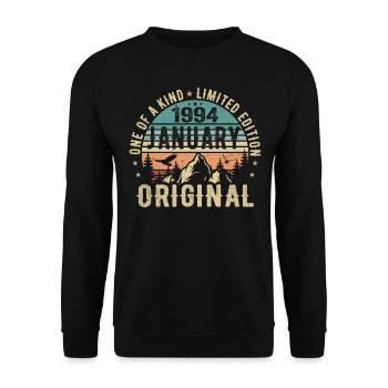 Birthday Gift January 1994 - January 1994 - Unisex Sweatshirt - black - Front - Alina (178cm) & Michal (187cm)