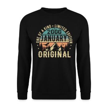 Birthday Gift January 2000 - January 2000 - Unisex Sweatshirt - black - Front - Alina (178cm) & Michal (187cm)