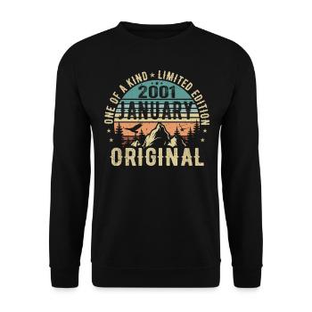 Birthday Gift January 2001 - January 2001 - Unisex Sweatshirt - black - Front - Alina (178cm) & Michal (187cm)