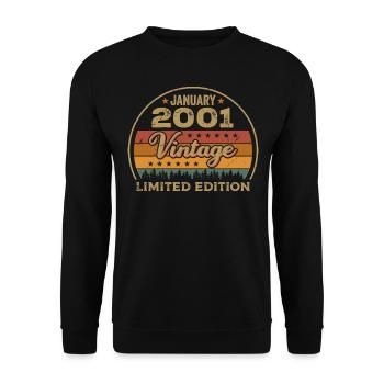 Legends were born in January 2001,January 2001 - Unisex Sweatshirt - black - Front - Alina (178cm) & Michal (187cm)