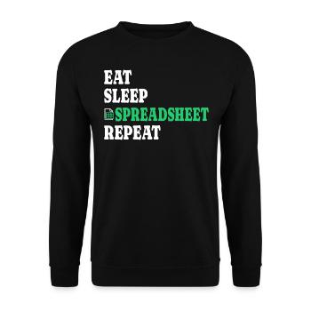 Insurance Actuary Analyst Spreadsheet - Unisex Sweatshirt - black - Front - Alina (178cm) & Michal (187cm)