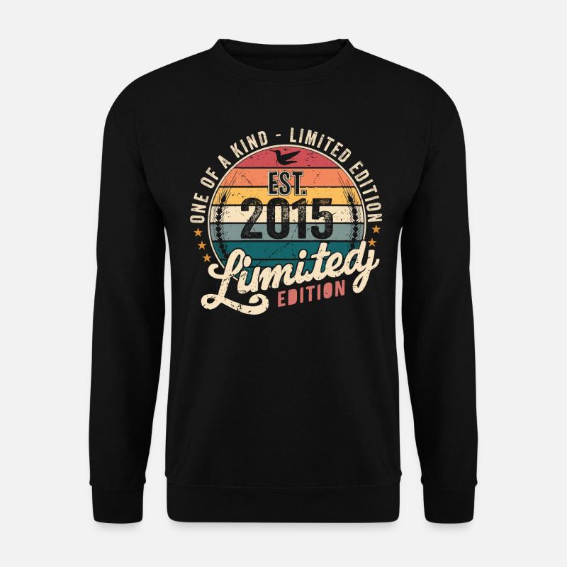 Geburtstagsgeschenk 2015 Jahrgang 2015 Retro 2015 - Unisex Pullover - Schwarz