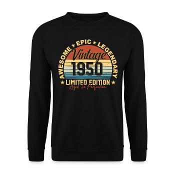 Rétro des années 1950 Vintage Anniversaire des années 1950 Cadeau des années 1950 - Sweat-shirt Unisexe - noir - Devant - Alina (178cm) & Michal (187cm)