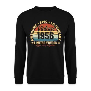 Retro 1956 Vintage Birthday 1956 Gift 1956 - Unisex Sweatshirt - black - Front - Alina (178cm) & Michal (187cm)