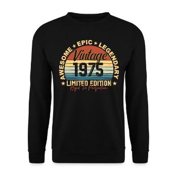 Retro 1975 Vintage Birthday 1975 Gift 1975 - Unisex Sweatshirt - black - Front - Alina (178cm) & Michal (187cm)