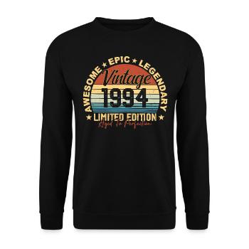 Retro 1994 Vintage Birthday 1994 Gift 1994 - Unisex Sweatshirt - black - Front - Alina (178cm) & Michal (187cm)