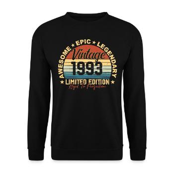Retro 1993 Vintage Birthday 1993 Gift 1993 - Unisex Sweatshirt - black - Front - Alina (178cm) & Michal (187cm)