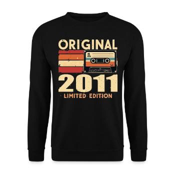 Geburtstag 2011 - Legendär Seit 2011 Geschenk 2011 - Unisex Pullover - Schwarz - Vorne - Alina (178cm) & Michal (187cm)