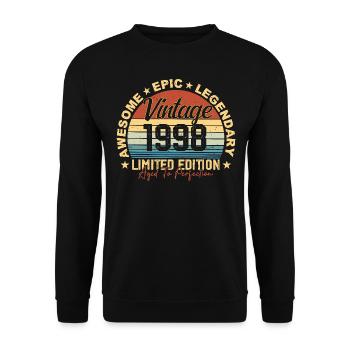 Retro 1998 Vintage Birthday 1998 Gift 1998 - Unisex Sweatshirt - black - Front - Alina (178cm) & Michal (187cm)