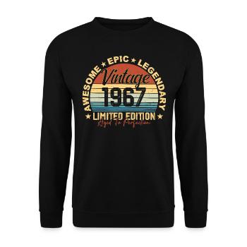 Retro 1967 Vintage Birthday 1967 Gift 1967 - Unisex Sweatshirt - black - Front - Alina (178cm) & Michal (187cm)