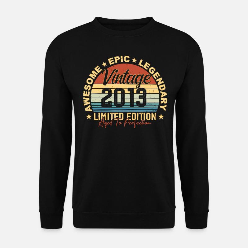 Retro 2013 Jahrgang Geburtstag 2013 Geschenk 2013 - Unisex Pullover - Schwarz