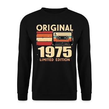 Birthday 1975 - Legendary since 1975 Gift 1975 - Unisex Sweatshirt - black - Front - Alina (178cm) & Michal (187cm)