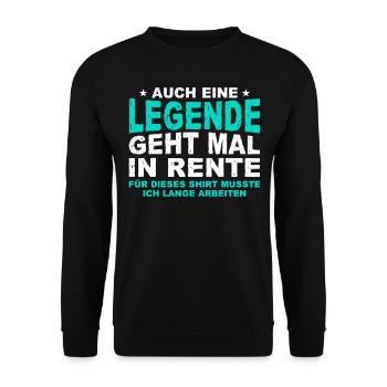Even a legend retires gift retirement - Unisex Sweatshirt - black - Front - Alina (178cm) & Michal (187cm)