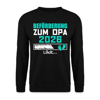 Promotion to Grandpa 2026 - Unisex Sweatshirt - black - Front - Alina (178cm) & Michal (187cm)
