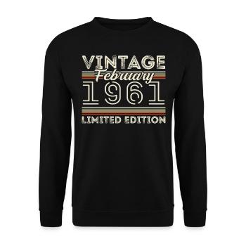 Février 1961 Cadeau d’anniversaire - Février 1961 - Sweat-shirt Unisexe - noir - Devant - Alina (178cm) & Michal (187cm)