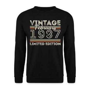February 1987 Anniversary Gift - February 1987 - Unisex Sweatshirt - black - Front - Alina (178cm) & Michal (187cm)