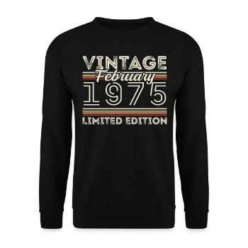 February 1975 Anniversary Gift - February 1975 - Unisex Sweatshirt - black - Front - Alina (178cm) & Michal (187cm)