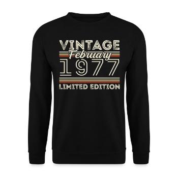 February 1977 Anniversary Gift - February 1977 - Unisex Sweatshirt - black - Front - Alina (178cm) & Michal (187cm)