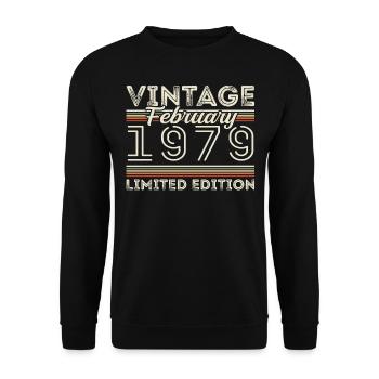 February 1979 Anniversary Gift - February 1979 - Unisex Sweatshirt - black - Front - Alina (178cm) & Michal (187cm)