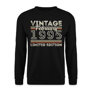 Février 1995 Cadeau d’anniversaire - Février 1995 - Sweat-shirt Unisexe - noir - Devant - Alina (178cm) & Michal (187cm)