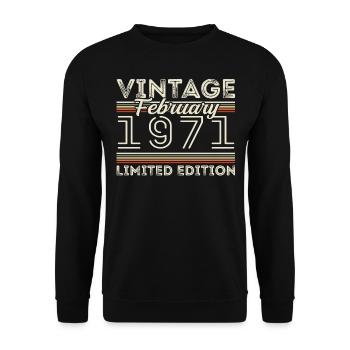 February 1971 Anniversary Gift - February 1971 - Unisex Sweatshirt - black - Front - Alina (178cm) & Michal (187cm)