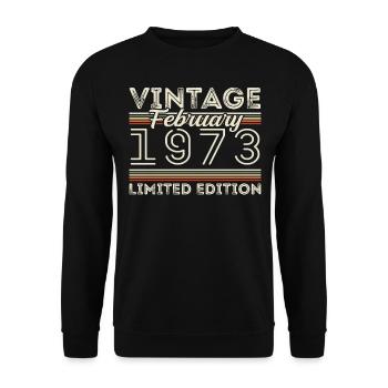 February 1973 Anniversary Gift - February 1973 - Unisex Sweatshirt - black - Front - Alina (178cm) & Michal (187cm)
