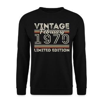 Cadeau d’anniversaire de février 1970 - Février 1970 - Sweat-shirt Unisexe - noir - Devant - Alina (178cm) & Michal (187cm)
