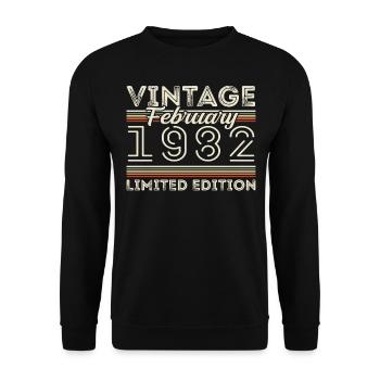 February 1982 Anniversary Gift - February 1982 - Unisex Sweatshirt - black - Front - Alina (178cm) & Michal (187cm)