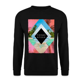 Formentera Sommer Sonne Strand Meer Palmen Urlaub - Unisex Pullover - Schwarz - Vorne - Alina (178cm) & Michal (187cm)
