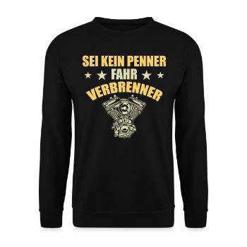 Combustion Engine Car Saying - Unisex Sweatshirt - black - Front - Alina (178cm) & Michal (187cm)