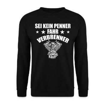 Combustion Engine Car Saying - Unisex Sweatshirt - black - Front - Alina (178cm) & Michal (187cm)