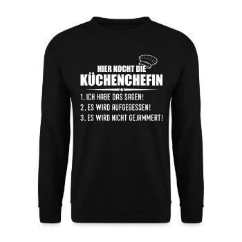 Cooking Funny Cook Chef Gift - Unisex Sweatshirt - black - Front - Alina (178cm) & Michal (187cm)
