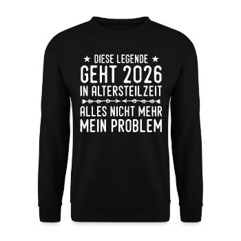Altersteilzeit 2026 Angehender Ruhestand - Unisex Pullover - Schwarz - Vorne - Alina (178cm) & Michal (187cm)