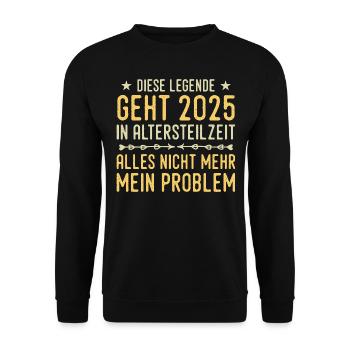 Altersteilzeit 2025 Angehender Ruhestand - Unisex Pullover - Schwarz - Vorne - Alina (178cm) & Michal (187cm)