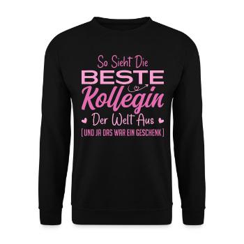 Collègue de travail Idée cadeau Meilleur collègue - Sweat-shirt Unisexe - noir - Devant - Alina (178cm) & Michal (187cm)