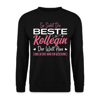 Collègue de travail Idée cadeau Meilleur collègue - Sweat-shirt Unisexe - noir - Devant - Alina (178cm) & Michal (187cm)
