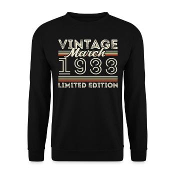 March 1988 Vintage 1988 Birthday Gift March - Unisex Sweatshirt - black - Front - Alina (178cm) & Michal (187cm)