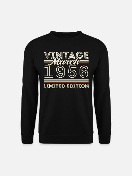 Mars 1956 Vintage 1956 Cadeau d’anniversaire Mars - Sweat-shirt Unisexe - noir