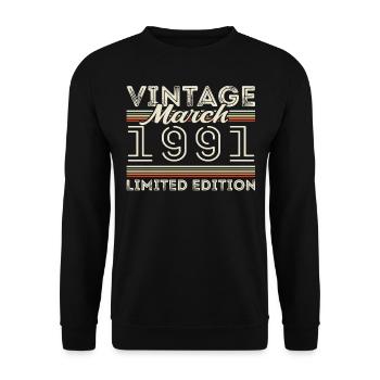 Mars 1981 Millésime 1981 Cadeau d’anniversaire Mars - Sweat-shirt Unisexe - noir - Devant - Alina (178cm) & Michal (187cm)