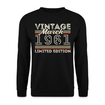 Mars 1961 Vintage 1961 Cadeau d’anniversaire Mars - Sweat-shirt Unisexe - noir - Devant - Alina (178cm) & Michal (187cm)