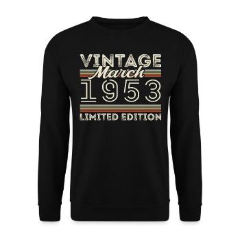 Mars 1953 Millésime 1953 Cadeau d’anniversaire Mars - Sweat-shirt Unisexe - noir - Devant - Alina (178cm) & Michal (187cm)