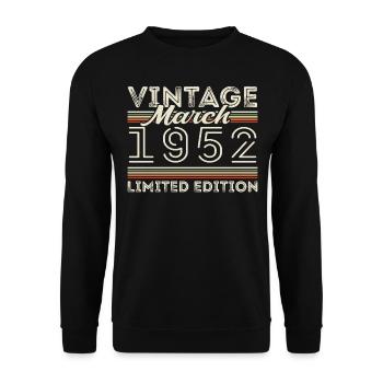 Mars 1952 Millésime 1952 Cadeau d’anniversaire Mars - Sweat-shirt Unisexe - noir - Devant - Alina (178cm) & Michal (187cm)