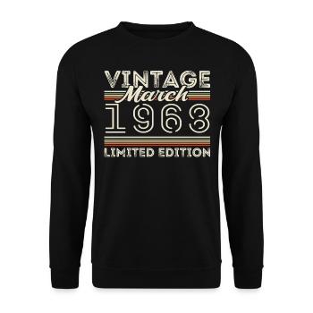 Mars 1968 Millésime 1968 Cadeau d’anniversaire Mars - Sweat-shirt Unisexe - noir - Devant - Alina (178cm) & Michal (187cm)