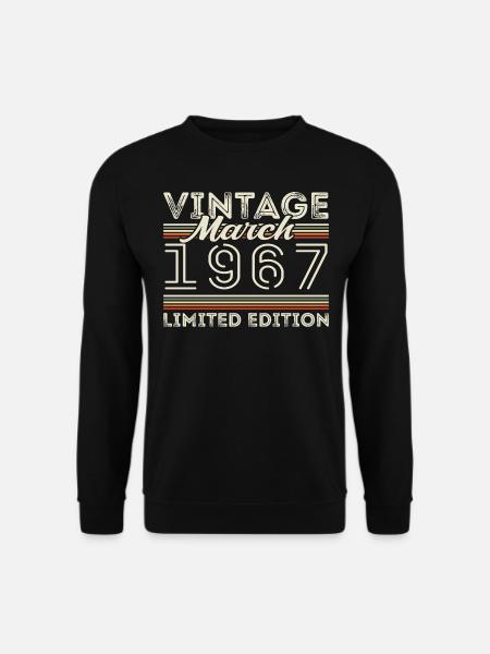 March 1967 Vintage 1967 Birthday Gift March - Unisex Sweatshirt - black