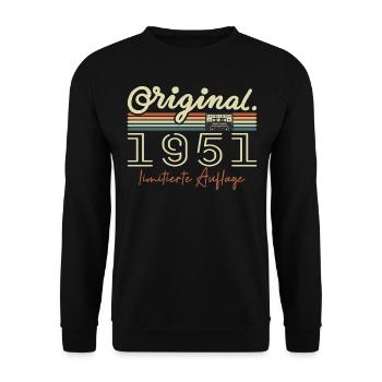 Original 1951 Vintage 1951 Birthday Retro 1951 - Unisex Sweatshirt - black - Front - Alina (178cm) & Michal (187cm)