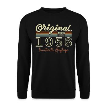Original 1956 Vintage 1956 Geburtstag Retro 1956 - Unisex Pullover - Schwarz - Vorne - Alina (178cm) & Michal (187cm)