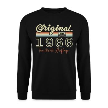 Original 1966 Vintage 1966 Geburtstag Retro 1966 - Unisex Pullover - Schwarz - Vorne - Alina (178cm) & Michal (187cm)