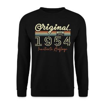 Original 1954 Vintage 1954 Geburtstag Retro 1954 - Unisex Pullover - Schwarz - Vorne - Alina (178cm) & Michal (187cm)