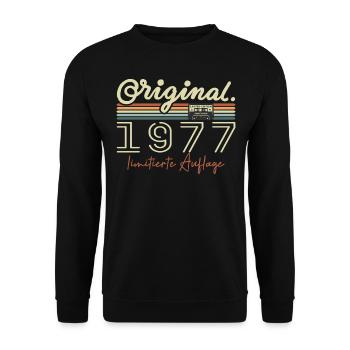 Original 1977 Vintage 1977 Birthday Retro 1977 - Unisex Sweatshirt - black - Front - Alina (178cm) & Michal (187cm)