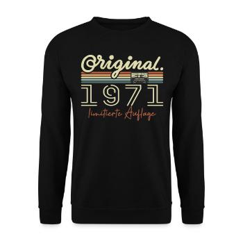 Original 1971 Vintage 1971 Birthday Retro 1971 - Unisex Sweatshirt - black - Front - Alina (178cm) & Michal (187cm)